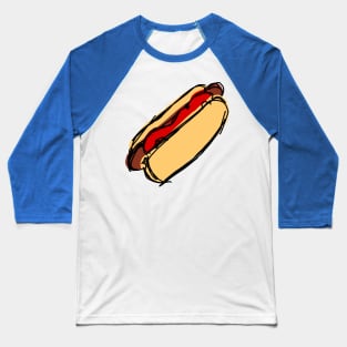 Hot Dog with Sauce Baseball T-Shirt